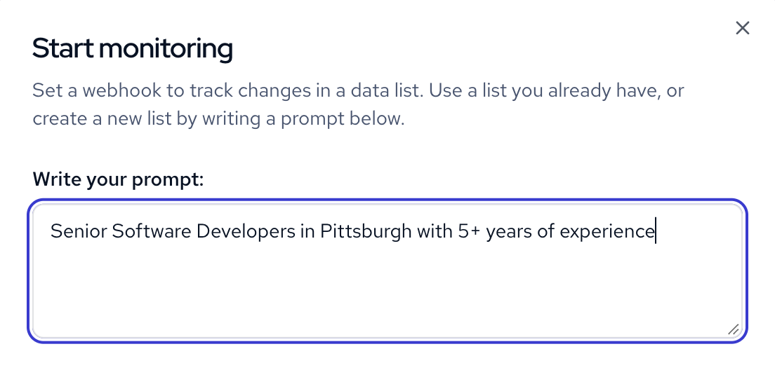 Turning prompt into a live list