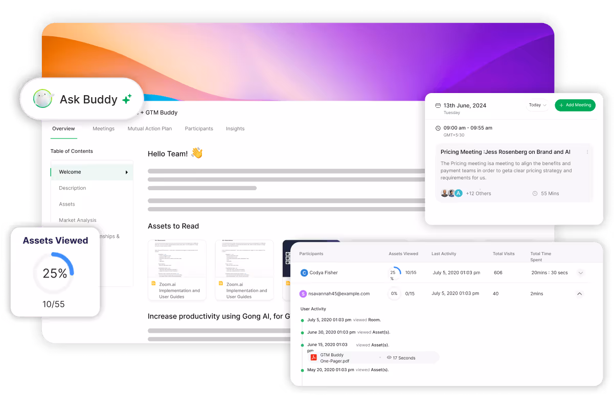 gtmbuddy-digital-sales-room-ui-showing-buyer-alignment-and-deal-momentum