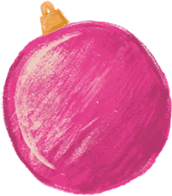 Pink Christmas ornament with a gold cap on top.