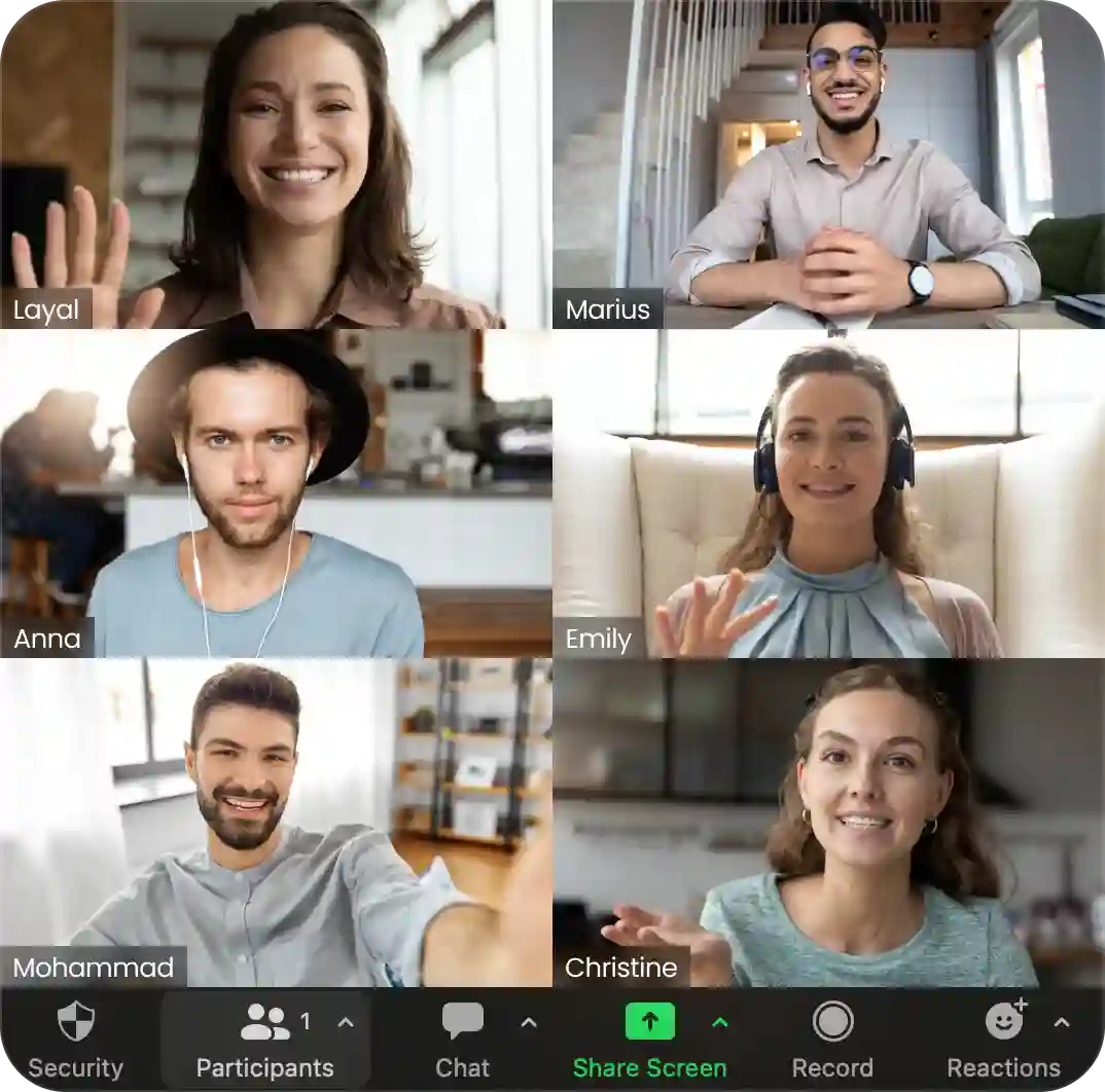 screenshot of a mastermind call in our community.