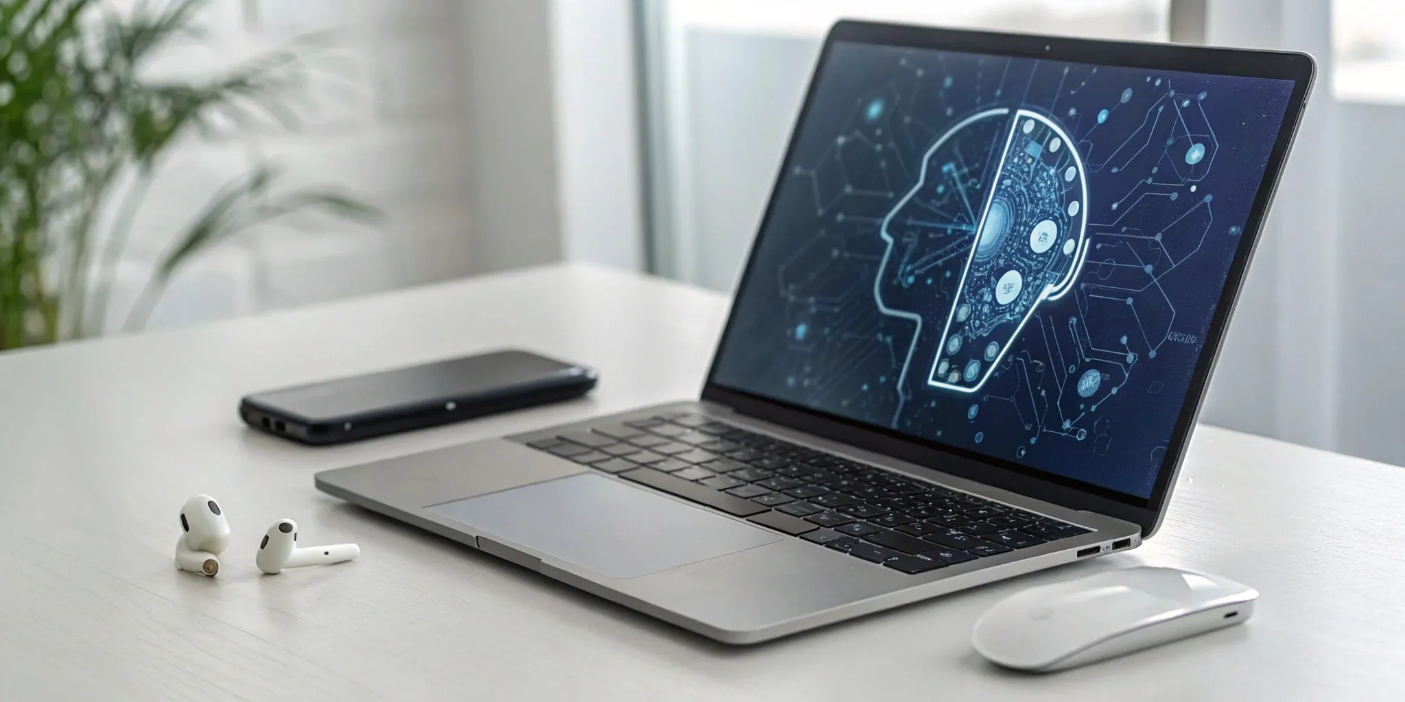AI prospecting tools displayed on a laptop.