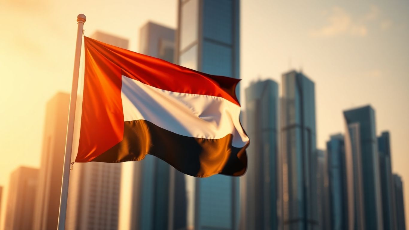 UAE flag and Dubai skyline