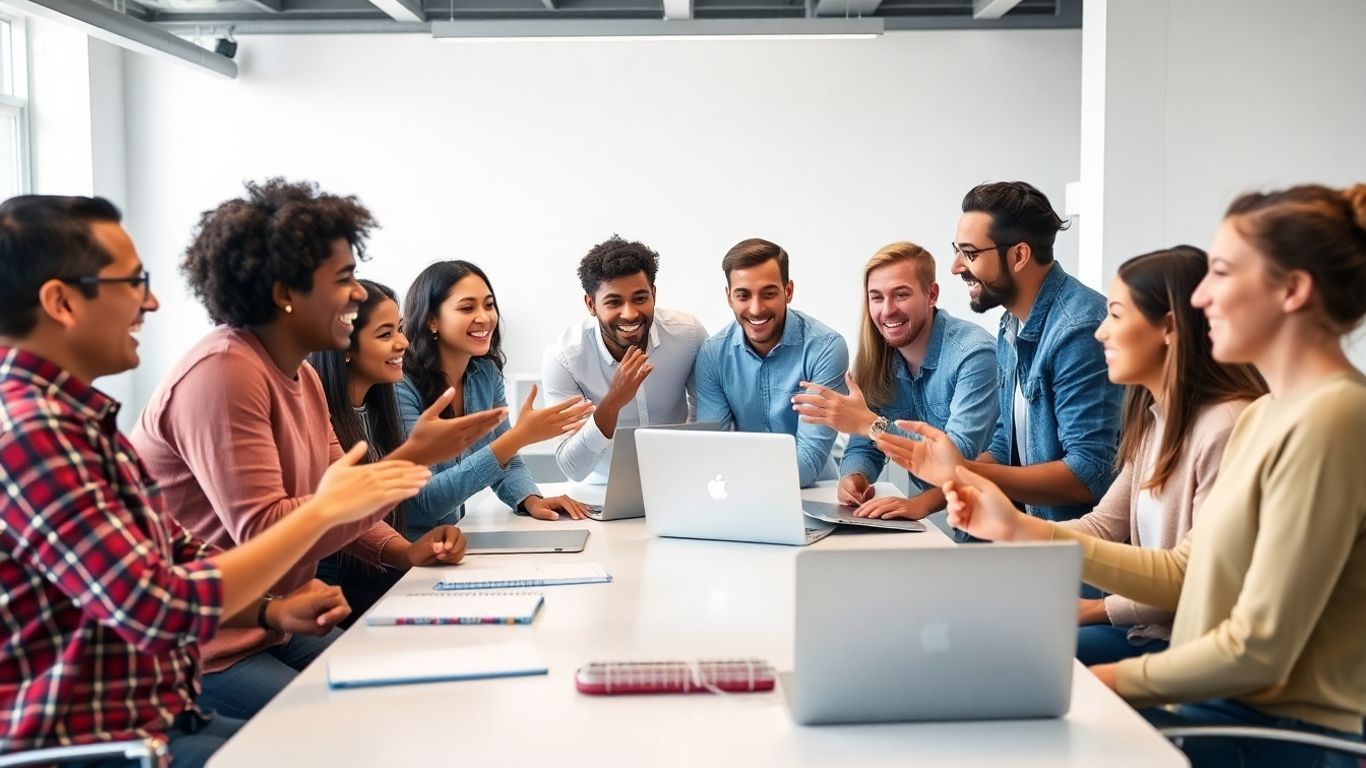 Young entrepreneurs collaborating in a modern office setting.