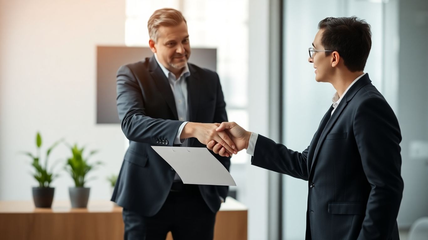 Handshake over funding agreement with growth elements.