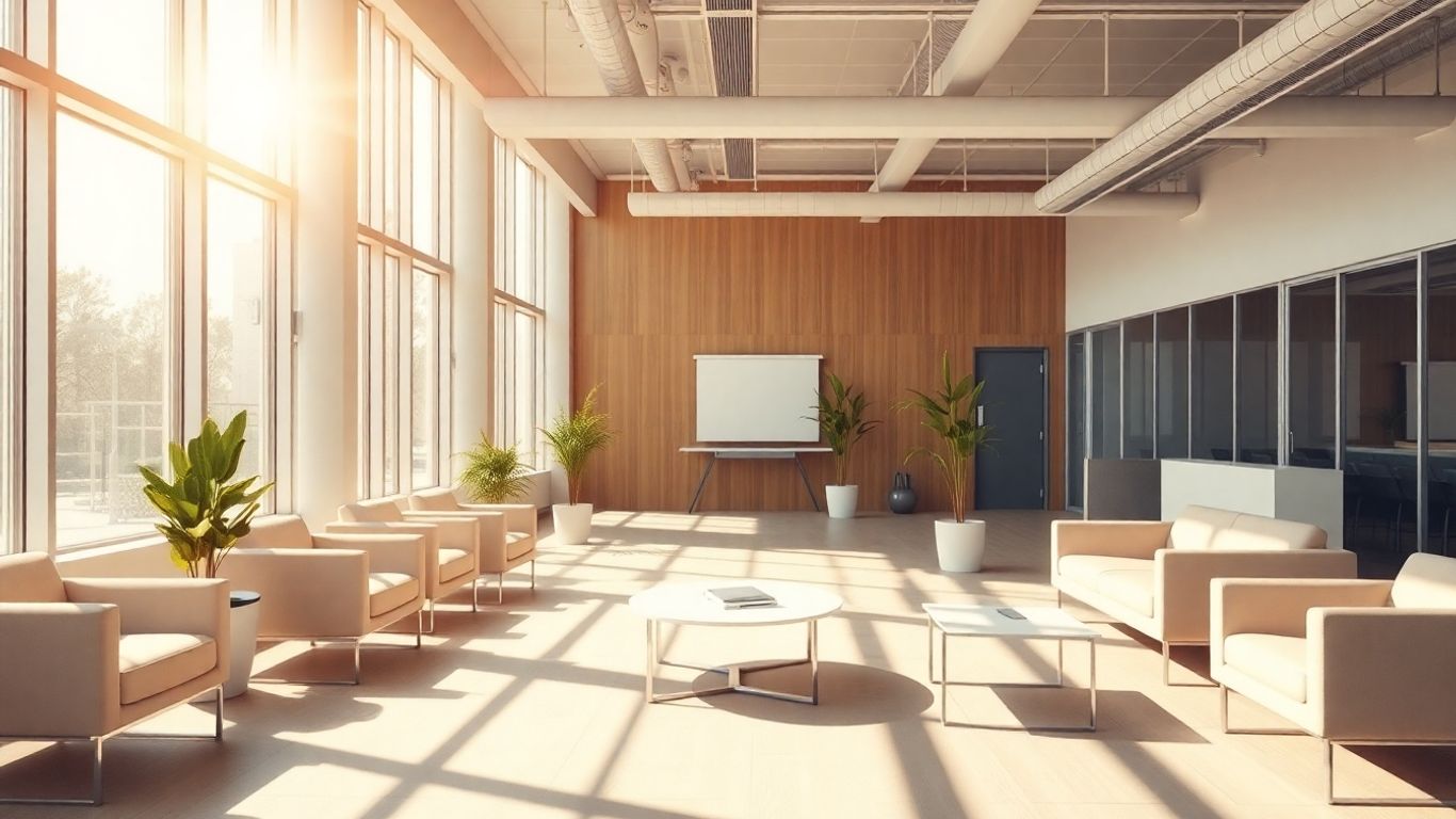 Flat6Labs office interior with natural light and plants.
