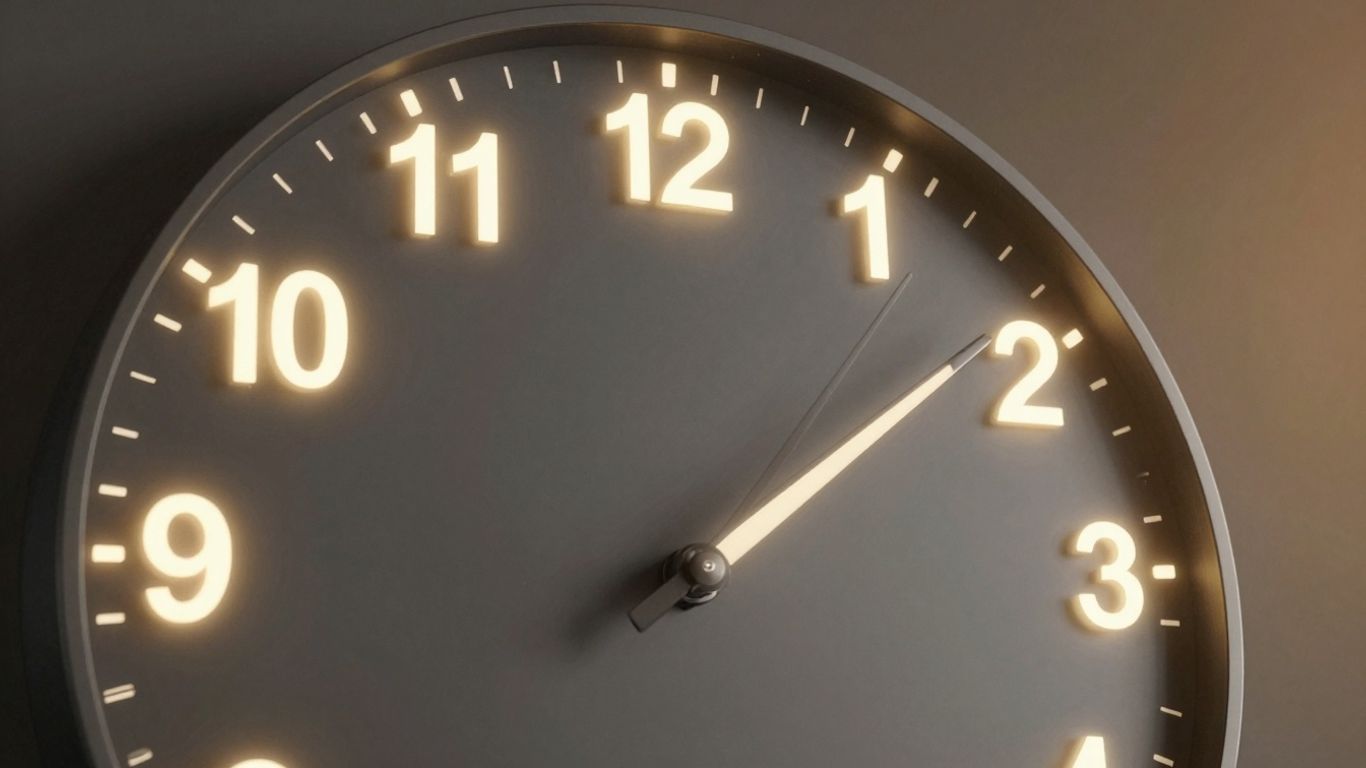 Abstract digital clock face, warm gradient background