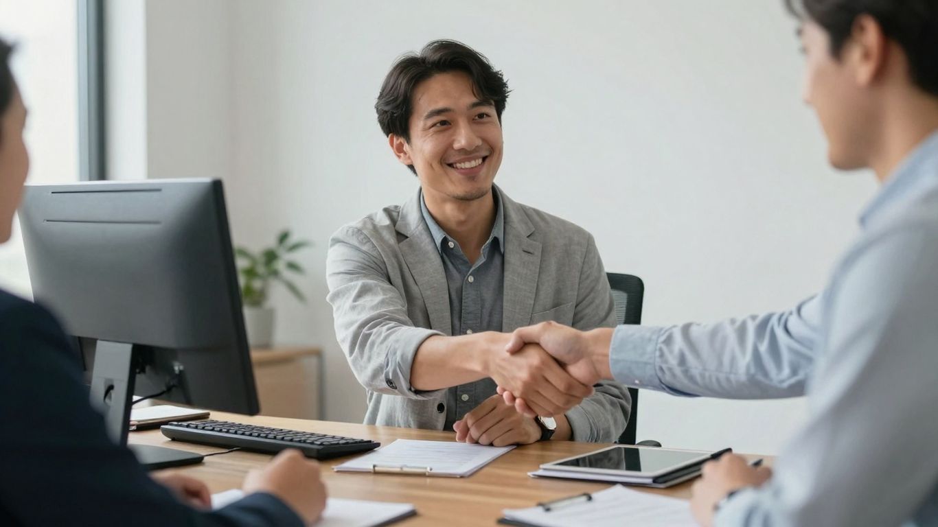 Founder and lender shaking hands, discussing venture debt.