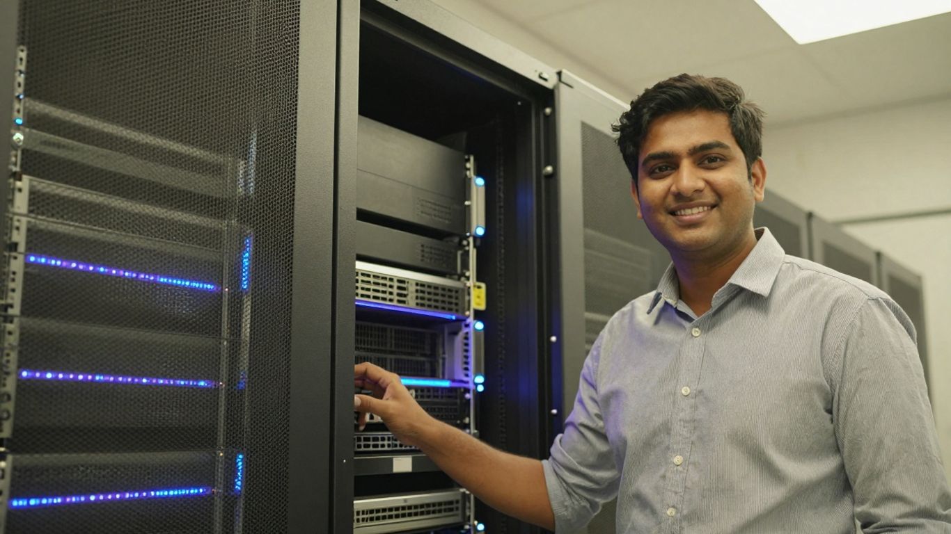 Crusoe AI startup server room with glowing lights