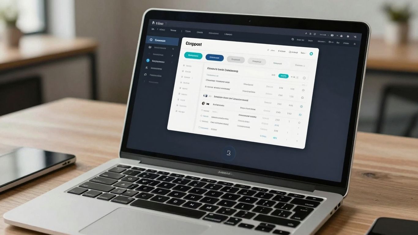 Shopify e-commerce dashboard on a modern laptop screen.