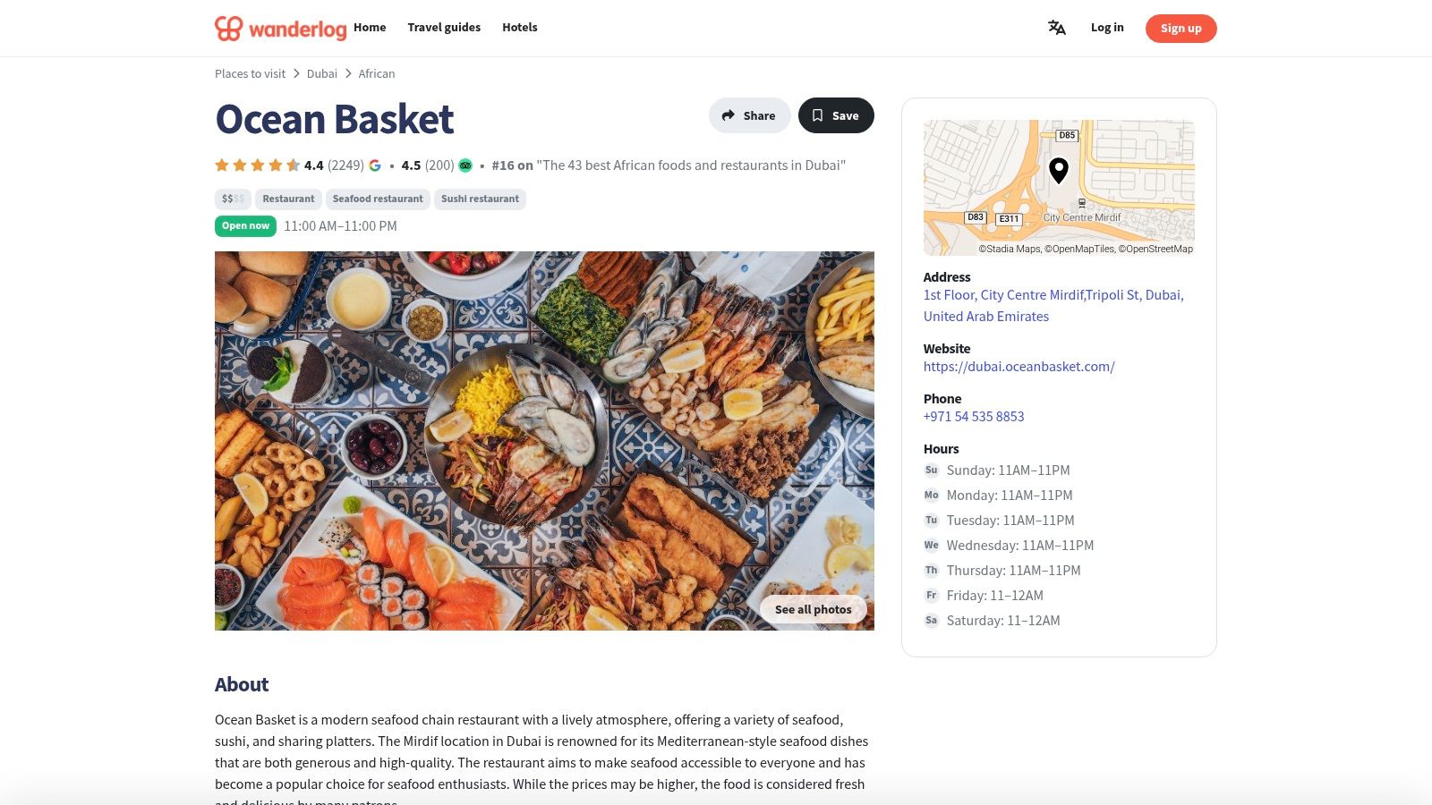 Wanderlog – Ocean Basket (Mirdif compilation)