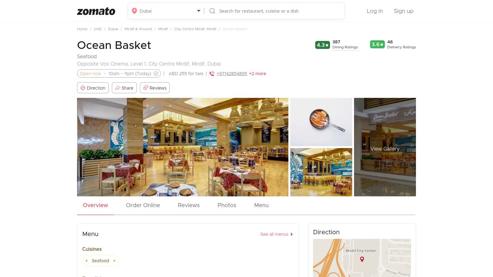 Zomato UAE – Ocean Basket (Mirdif, Dubai)