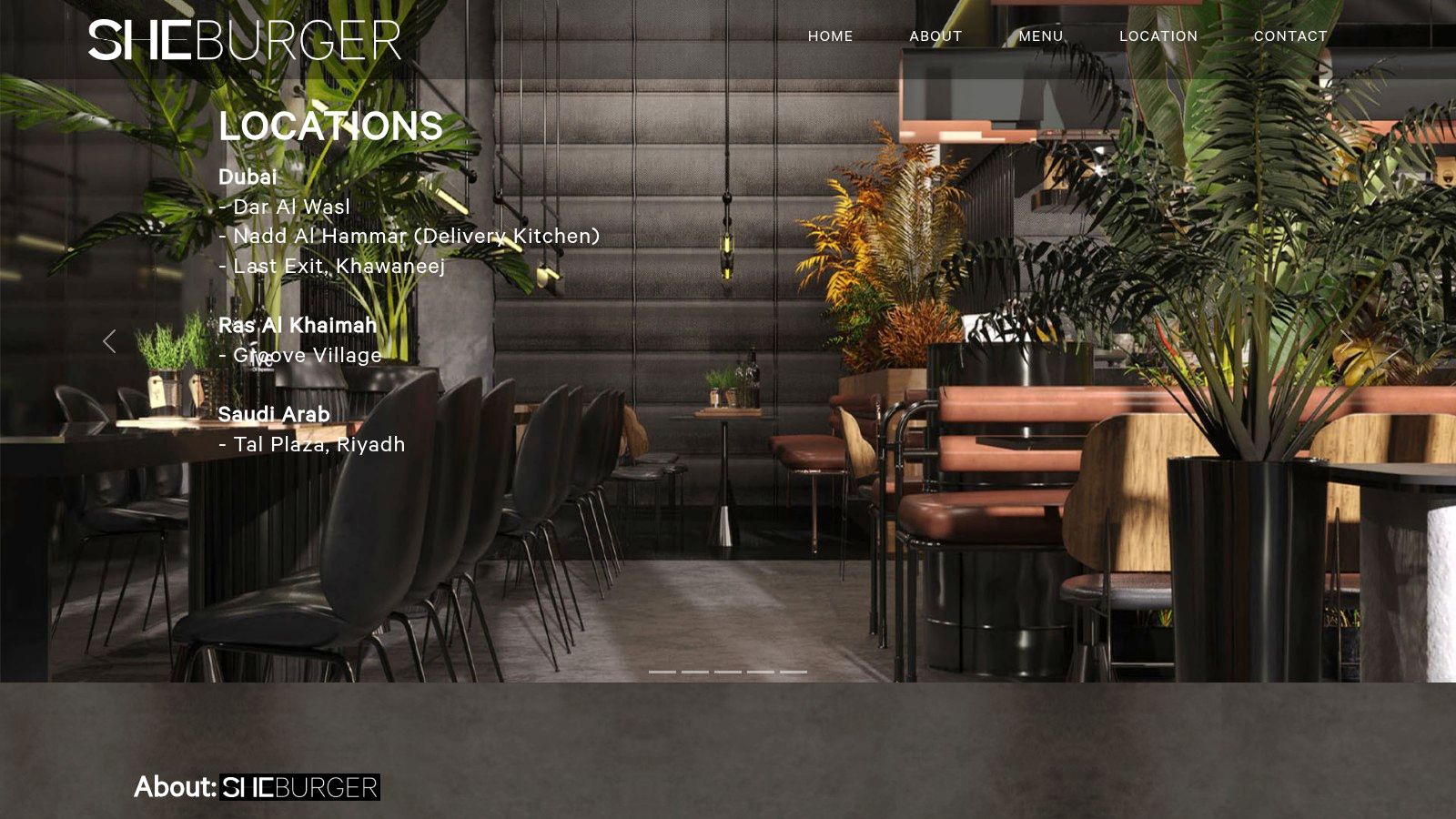 An image of She Burger's modern and stylish restaurant interior, reflecting its boutique brand identity.