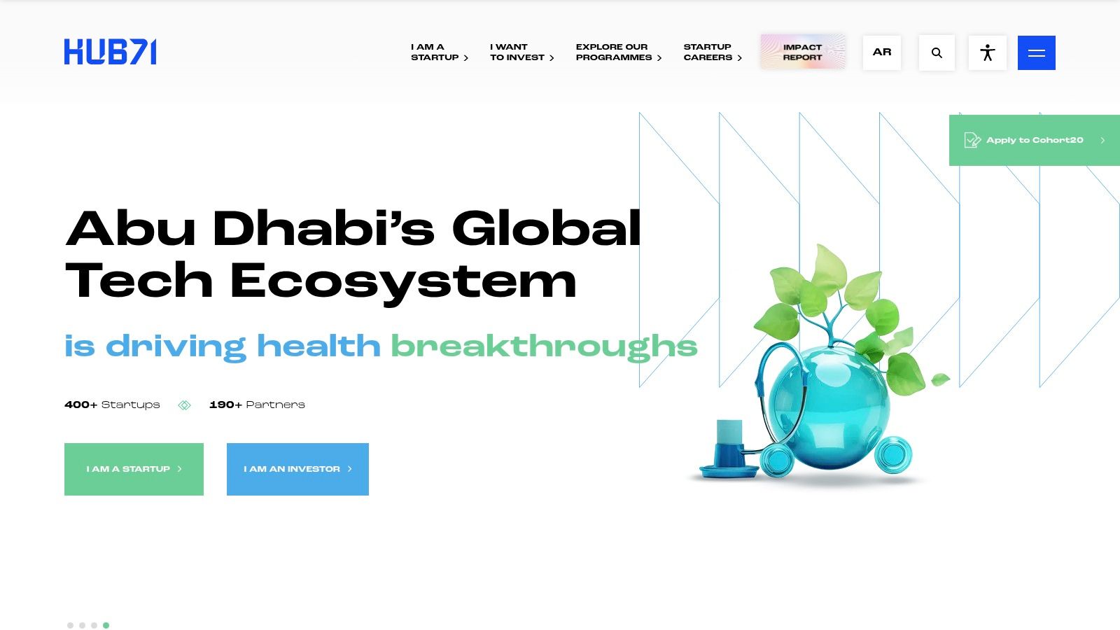 A person in scrubs interacting with a health tech interface, representing startups for business in the health sector.