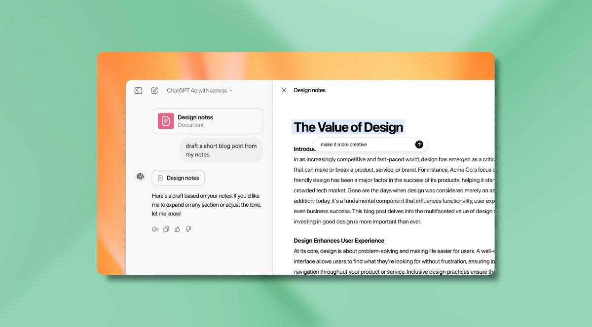 ChatGPT evolves: Introducing the canvas feature