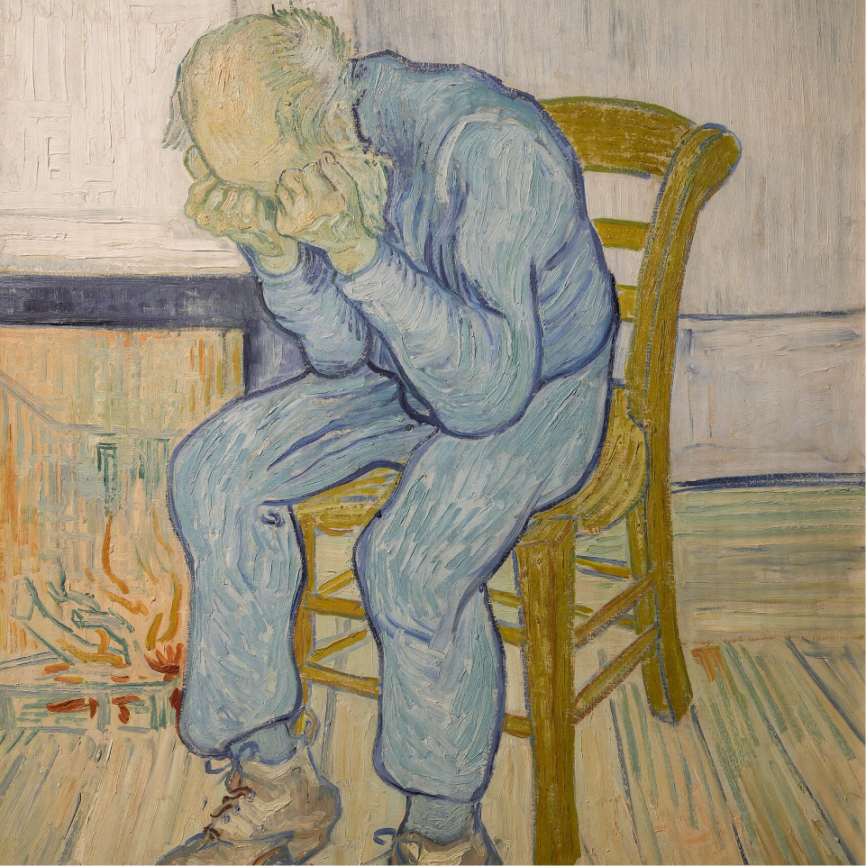 Vincent Van Gogh, "Sorrowing Old Man (At Eternity's Gate)", oil, 1890