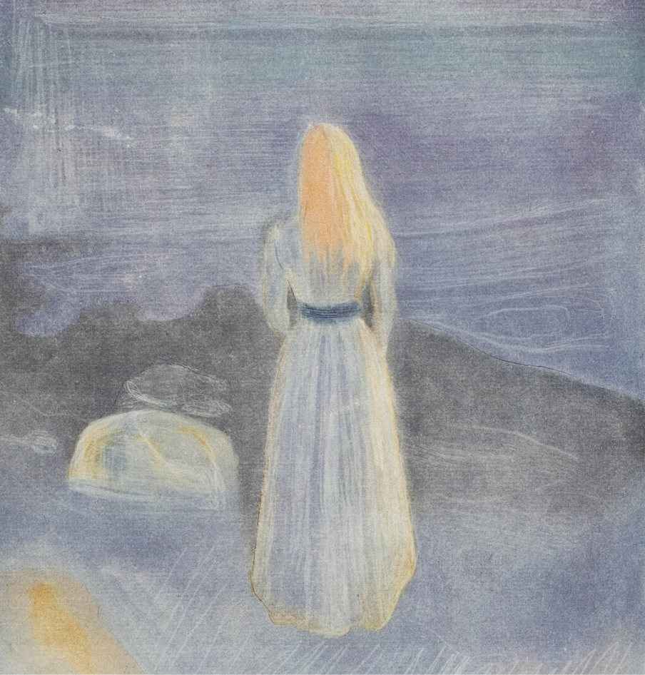 Edvard Munch, “Young Woman on the Beach”, 1896