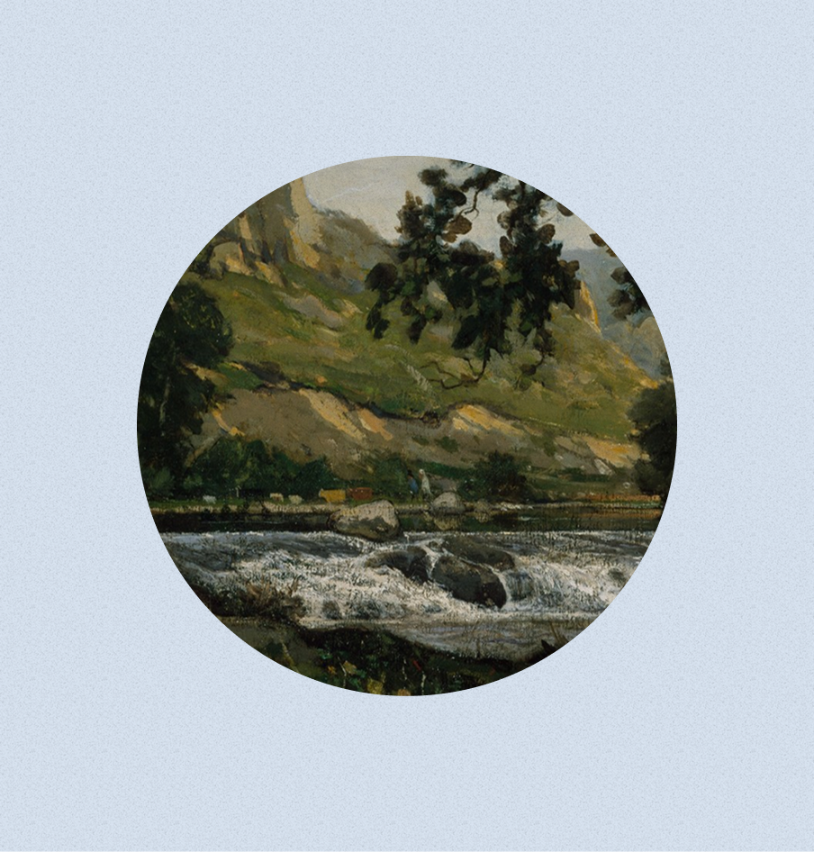 “The Rocky Path in the Morvan (Chemin des roches dans le Morvan)”, Henri-Joseph Harpignies, 1869