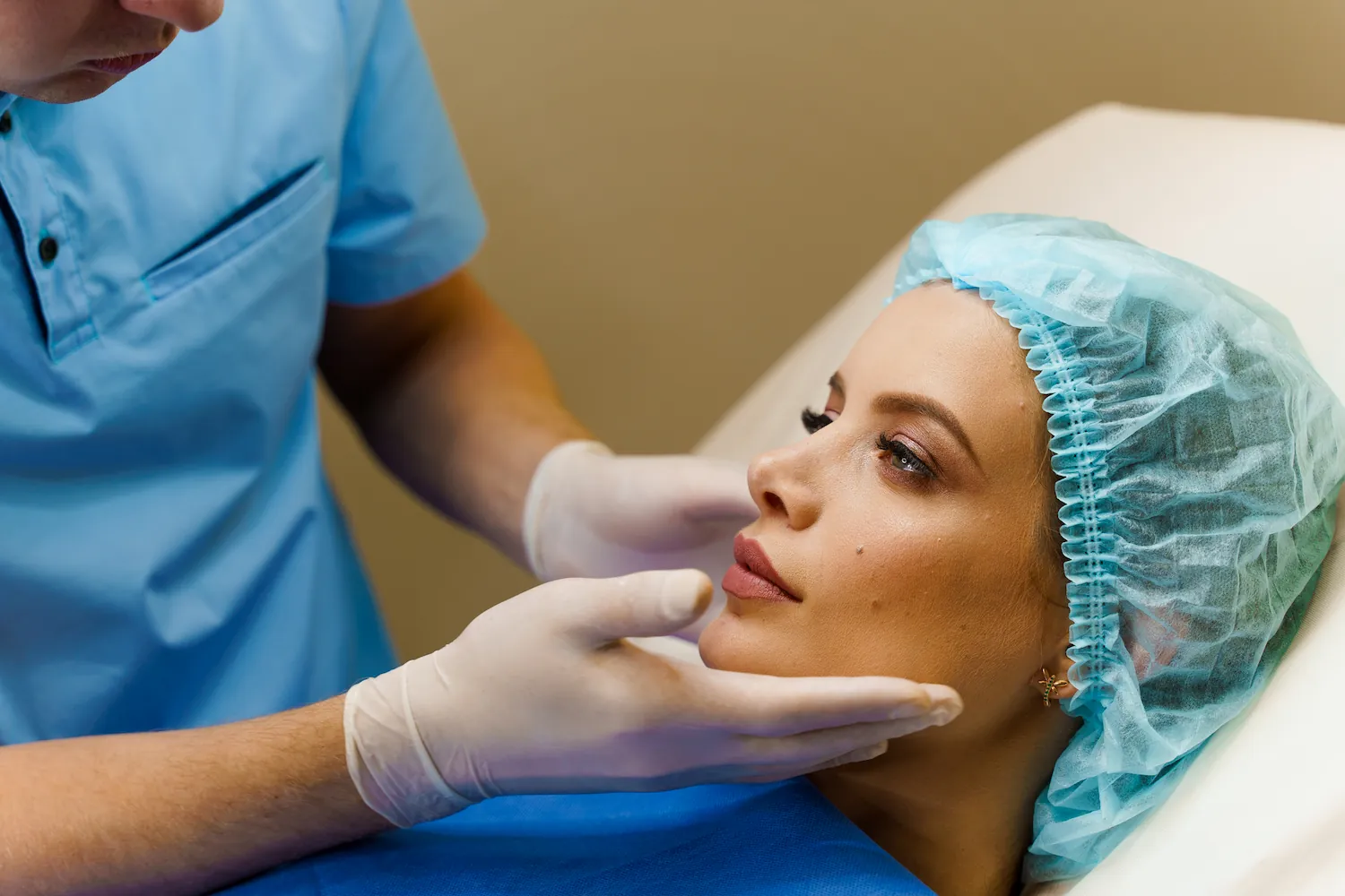 a woman getting examined by a doctor