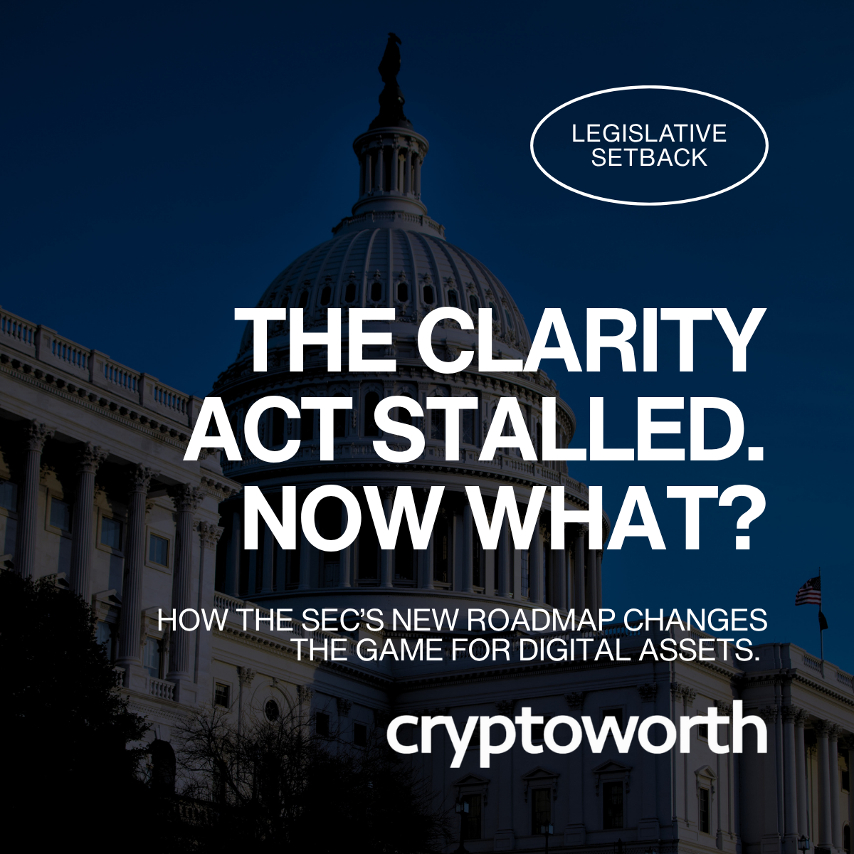 Cryptoworth graphic showing SEC Regulation Crypto Assets framework, reporting tiers, and diagnostic questions for Web3 compliance.