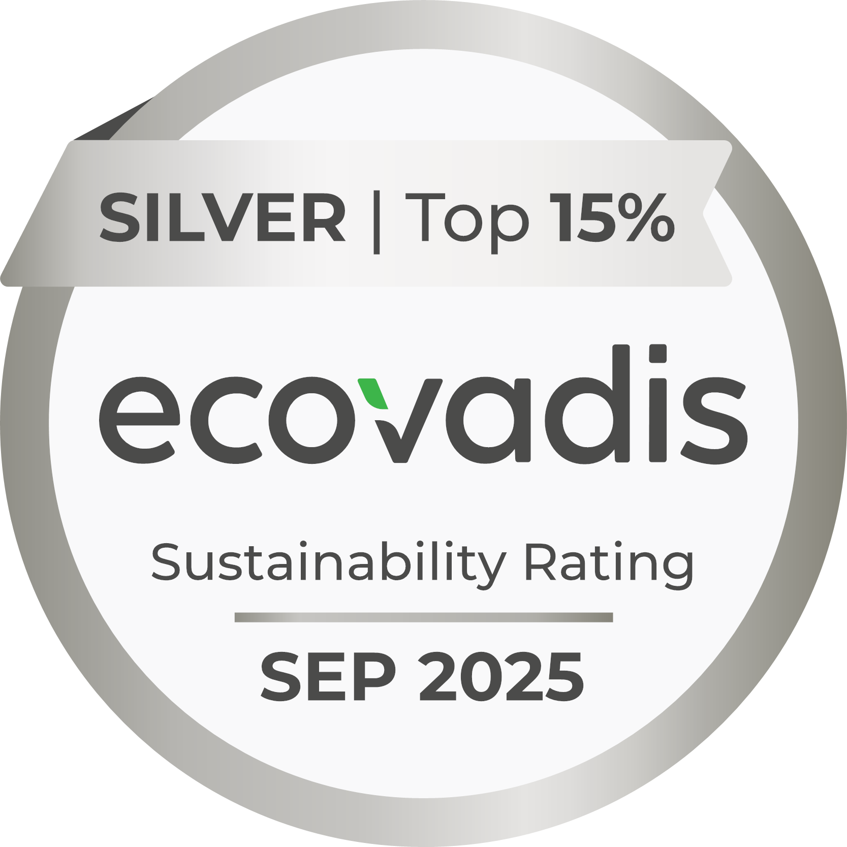Dark blue circular award badge stating 'Best Packaging Supplier 2020,' awarded for holistic sustainability by the Pet Sustainability Coalition.