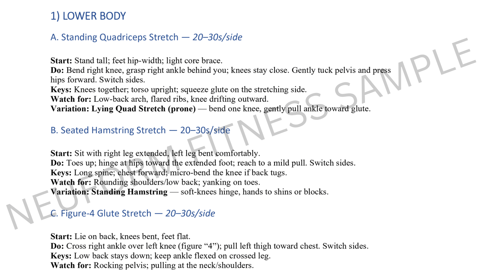 Training plan preview