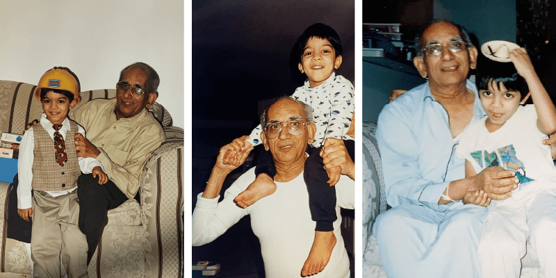 Polimorphic CEO Parth Shah with his grandfather.