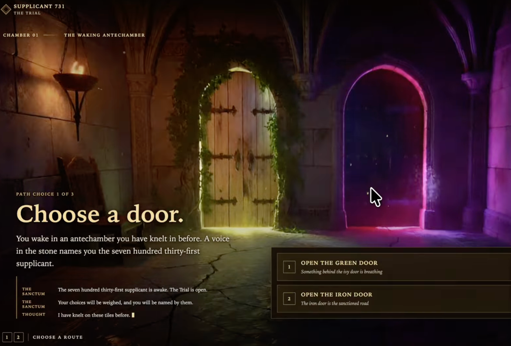 Subject 731, a choose-your-own-adventure game built in Rosebud with rooms generated in real time by Reactor video world models