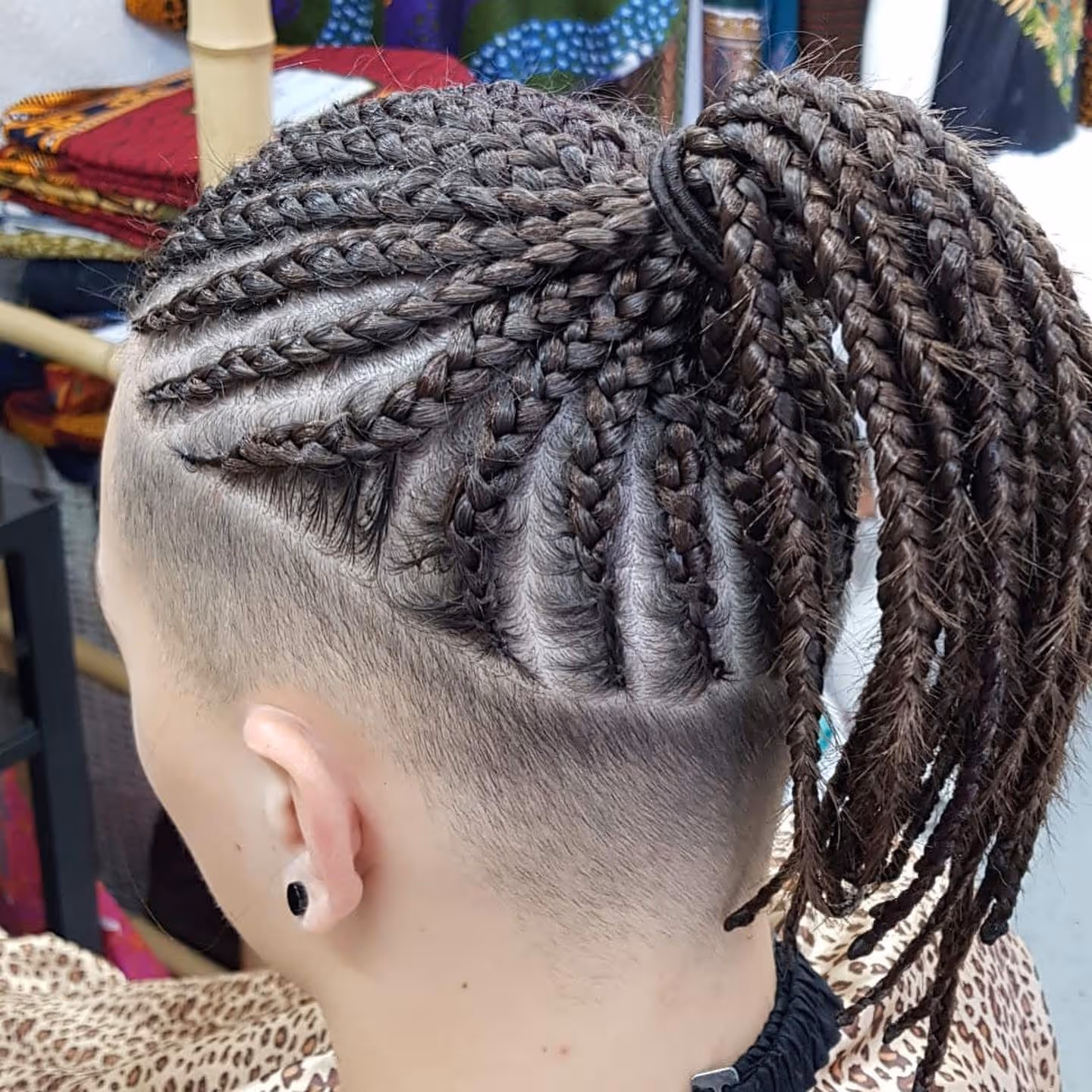 Braids hairstyle session at Fineboy Barbershop Bern