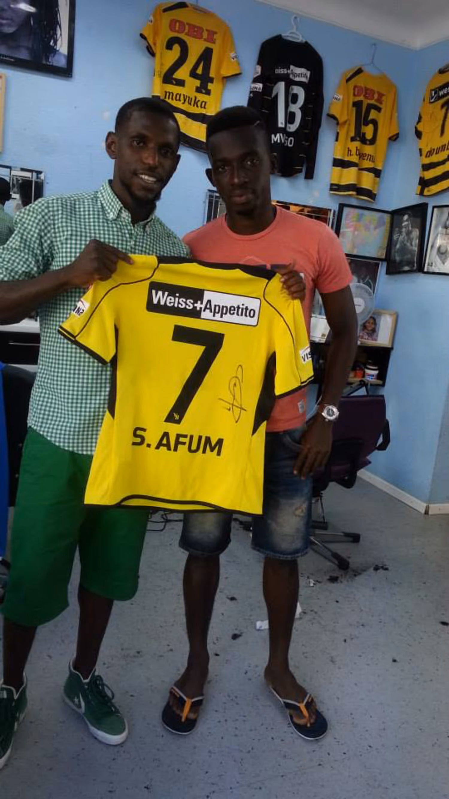 BSC Young Boys player styled haircut at Fineboy Barbershop Bern