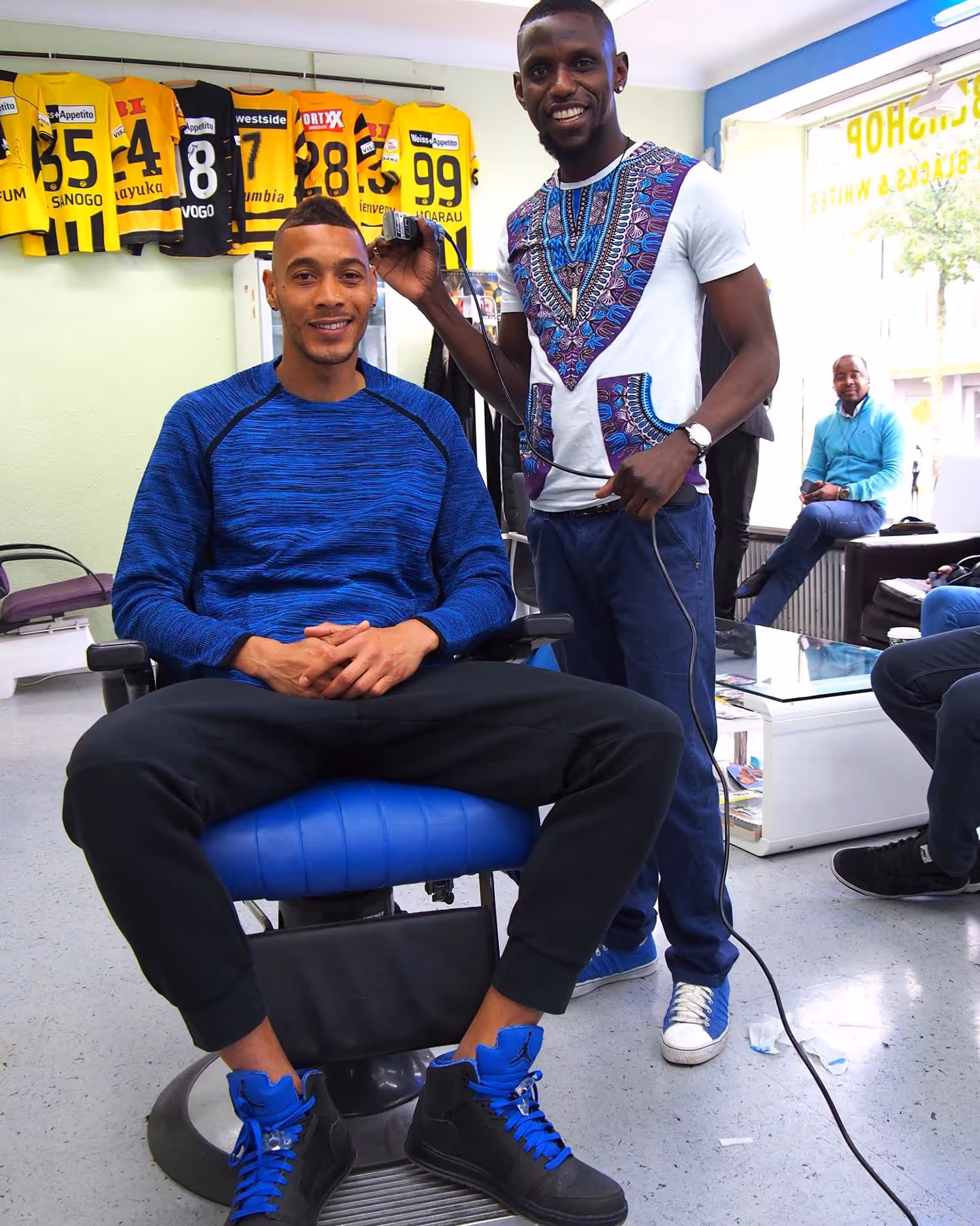 Former BSC Young Boys player visiting Fineboy Barbershop