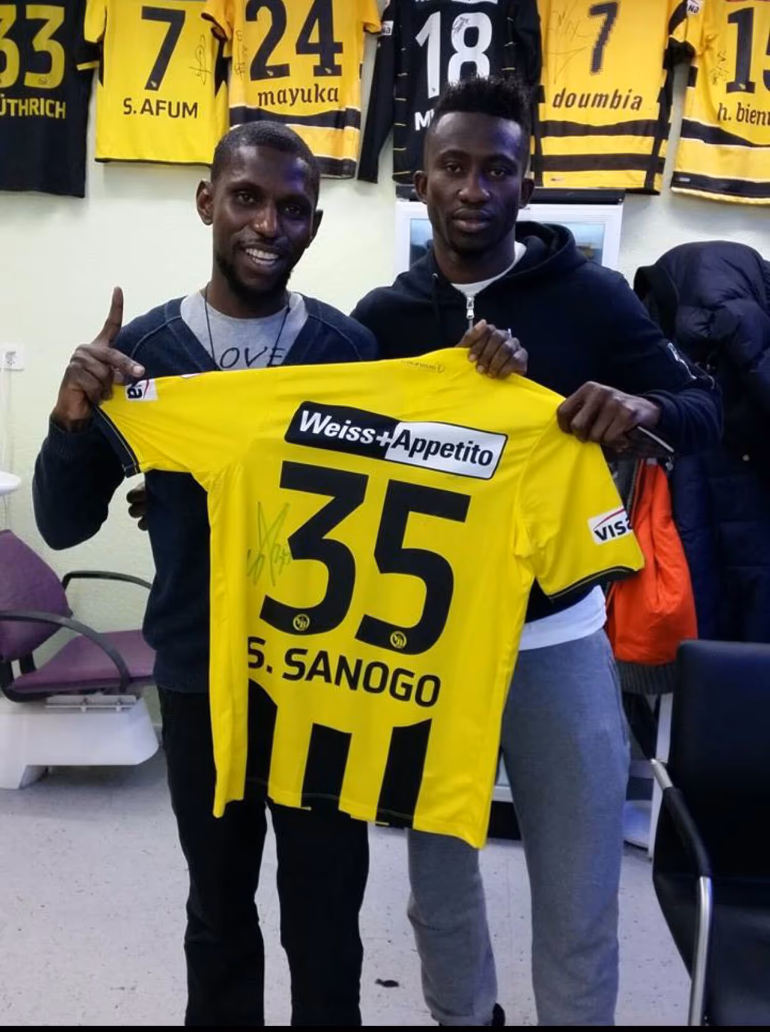 BSC YB football player styling at Fineboy Barbershop Bern