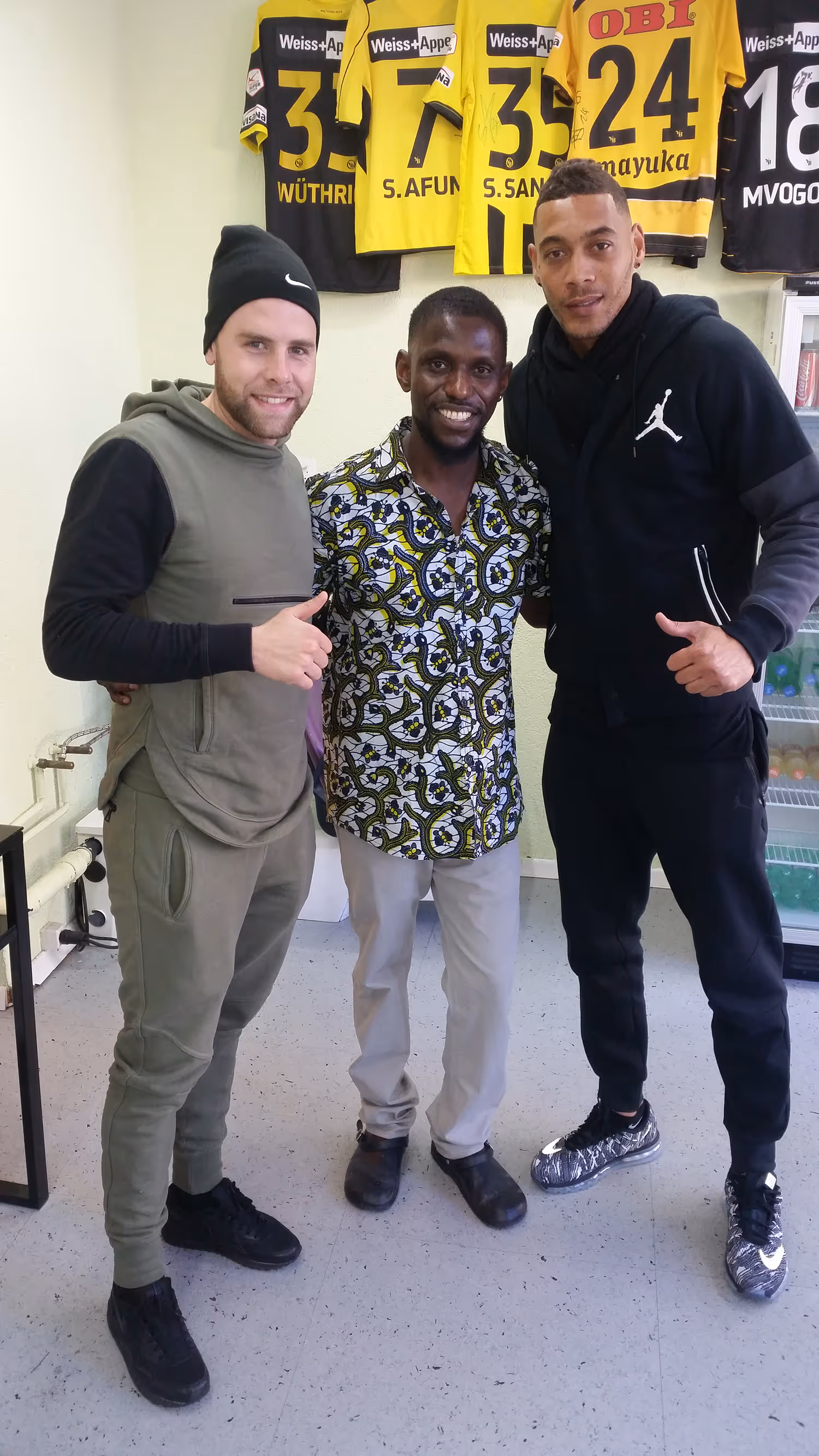 BSC Young Boys athletes at Fineboy Barbershop Bern