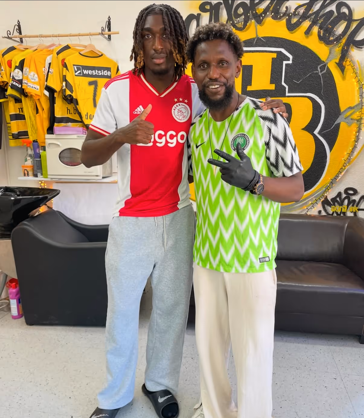 YB Bern player haircut at Fineboy Barbershop Bern