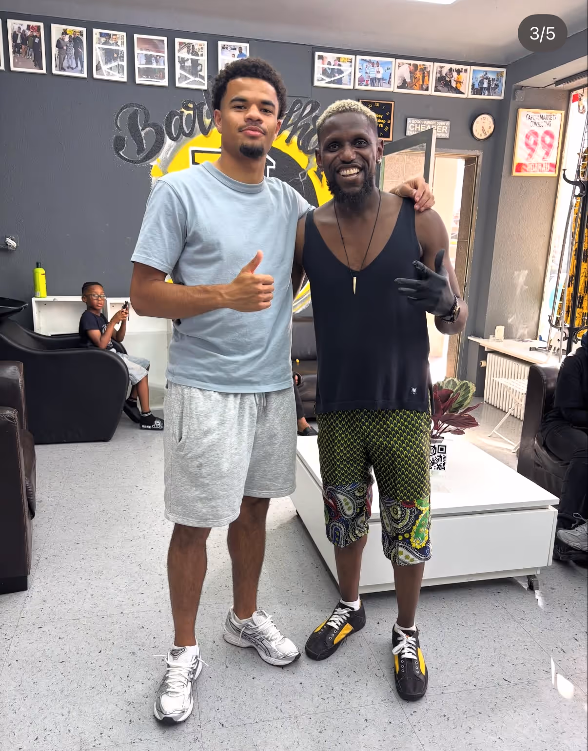 BSC YB player haircut session at Fineboy Barbershop Bern