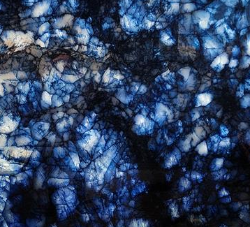 Deep blue and black quartzite slab with crystalline pattern