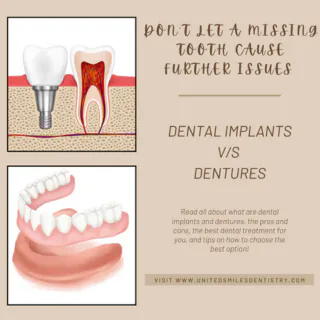 'Dental implants versus dentures' comparison graphic