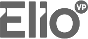 Logo with the text 'Elio' followed by a small circle containing the letters 'VP'.