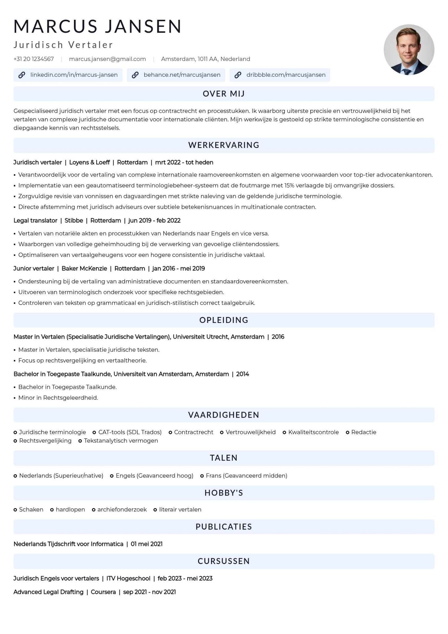 Vertaler juridisch CV