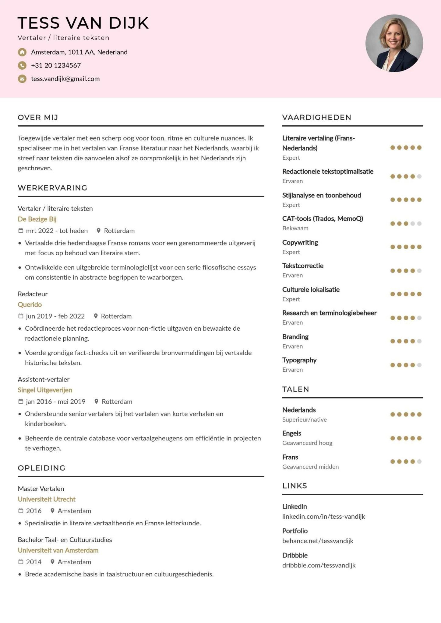 Vertaler literair CV