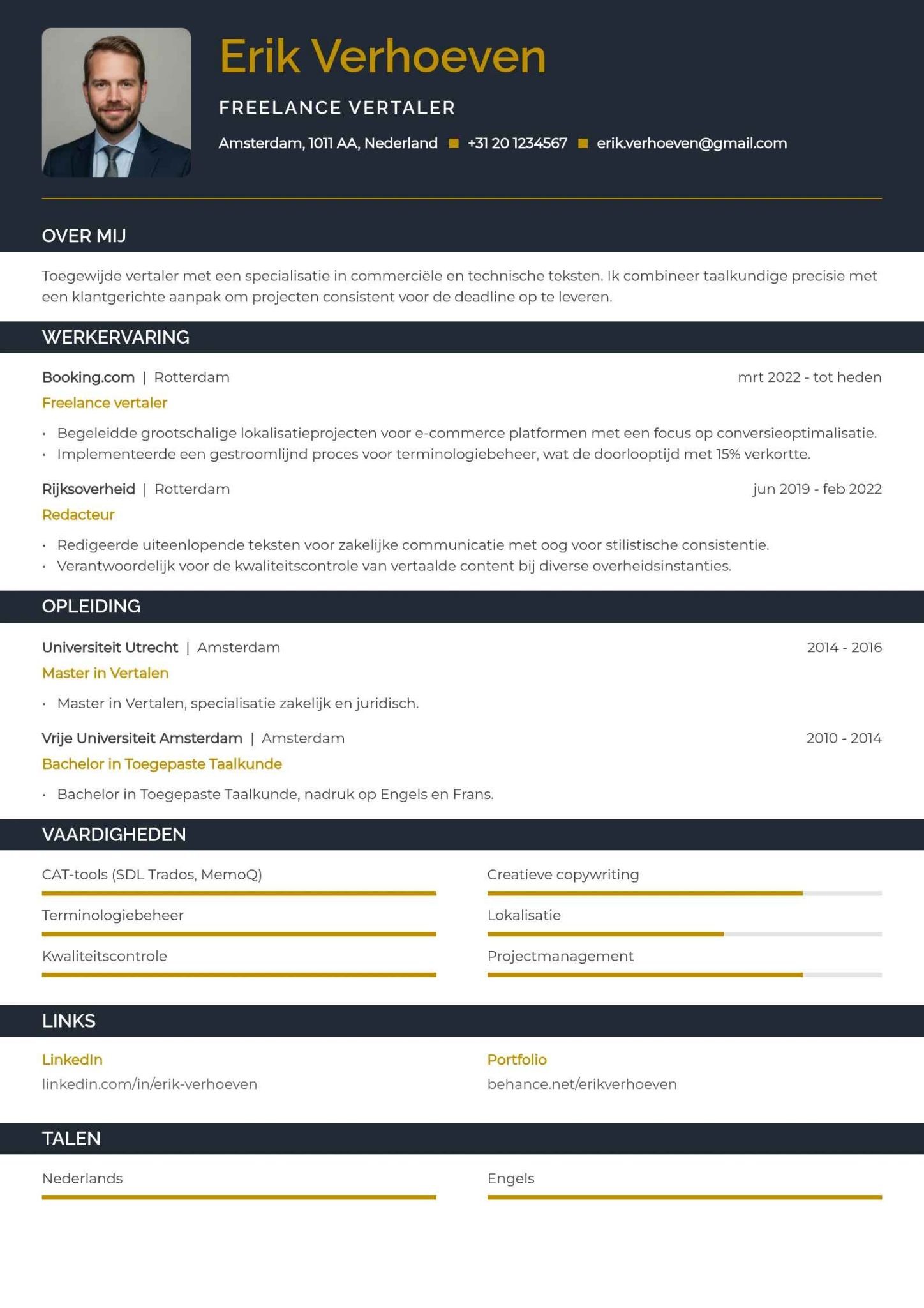Freelance vertaler CV