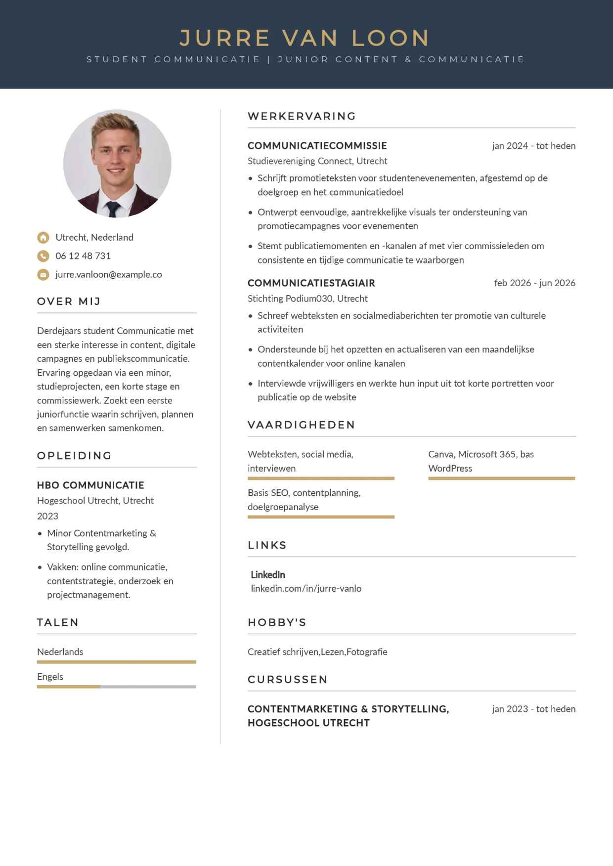 CV student zonder werkervaring