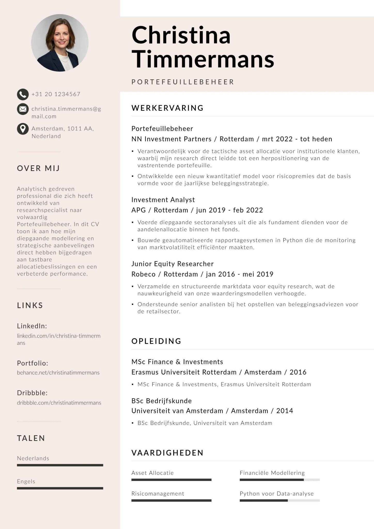 Portfolio manager na analytische rol
