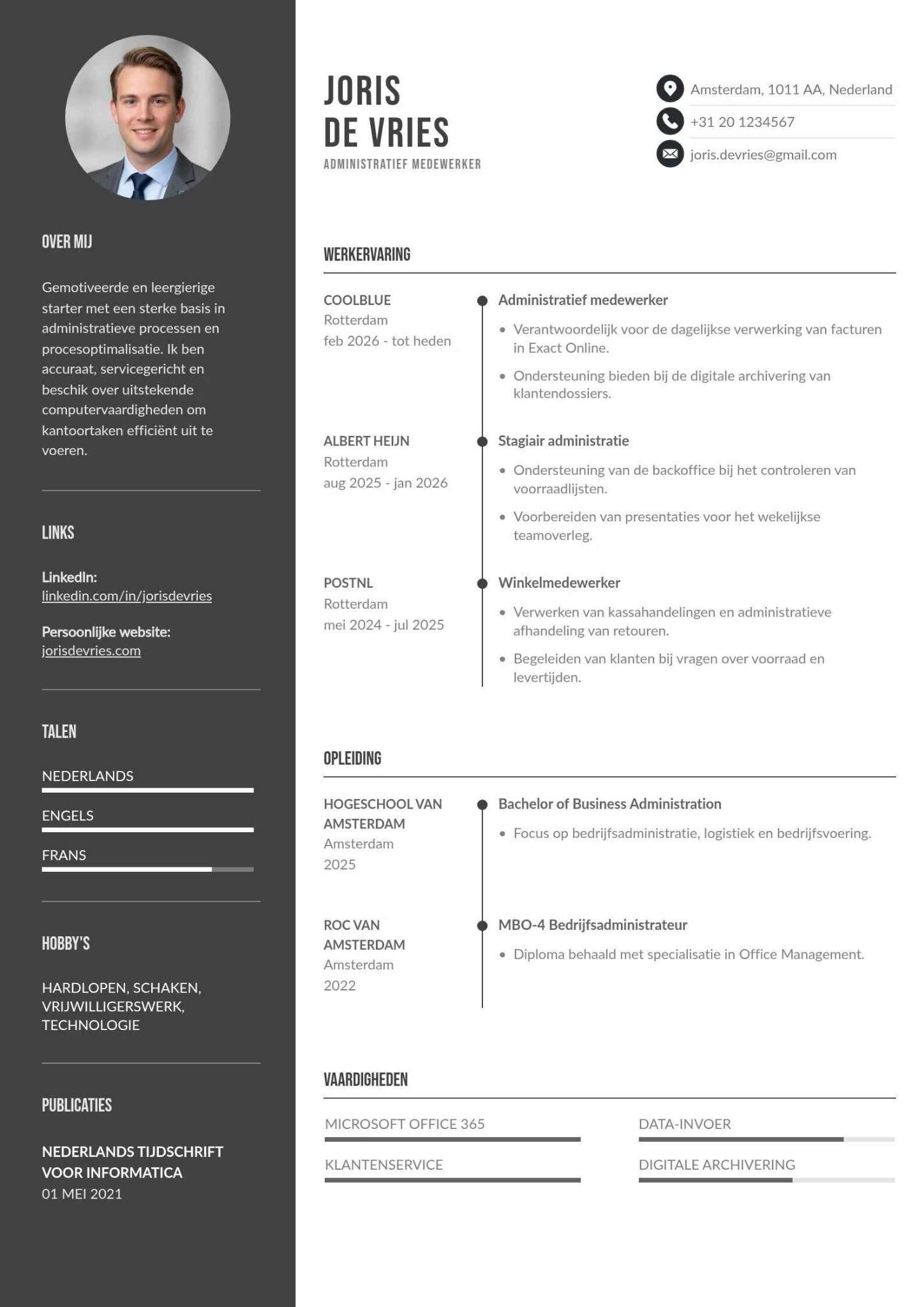 Administratief cv zonder ervaring