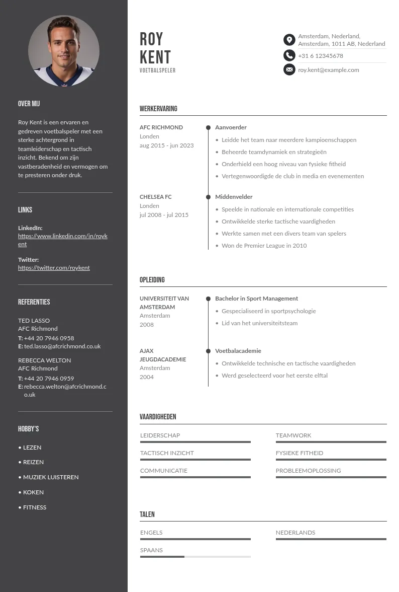 Voetbalspeler CV
