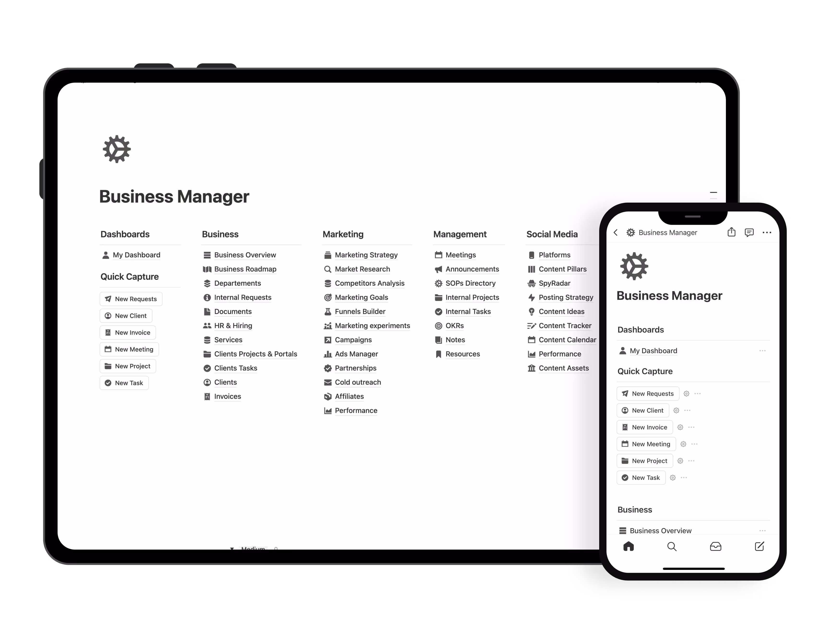 Notion template for business