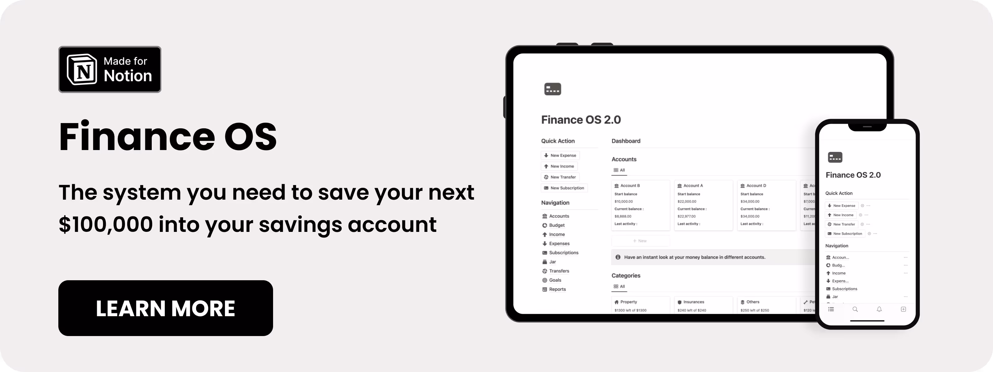 Notion Finance Tracker - Best Notion templates for productivity