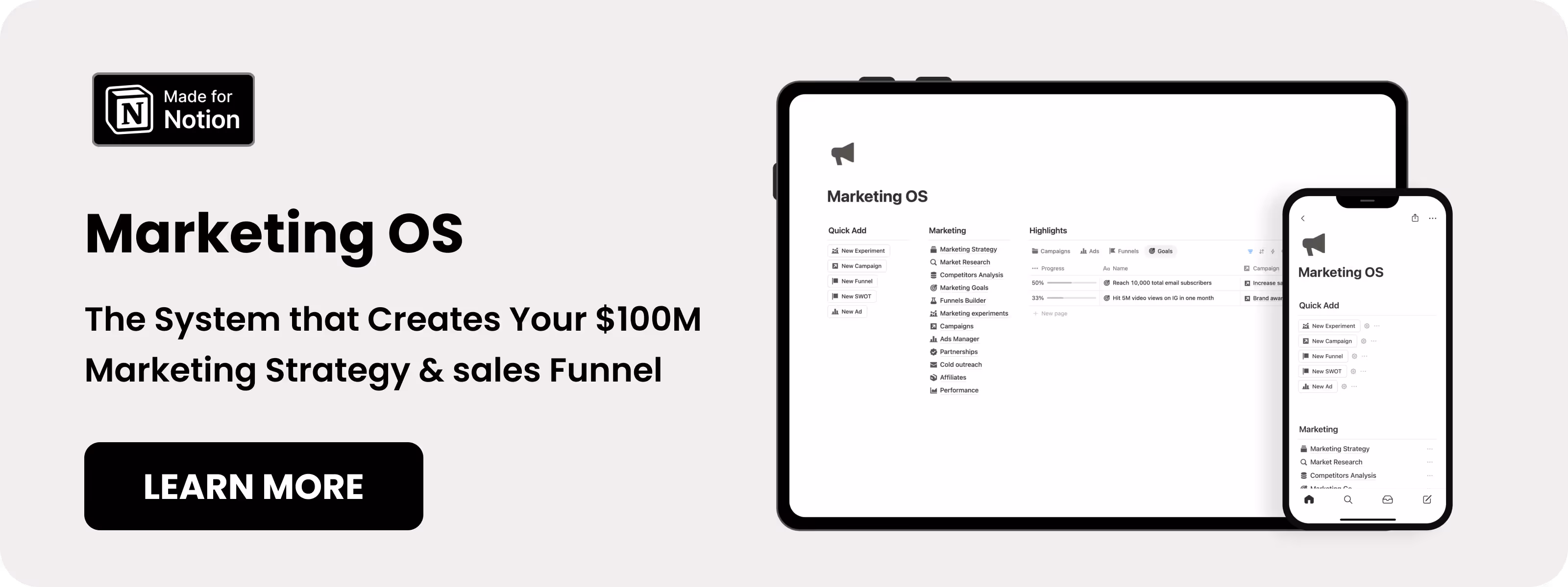 Notion Marketing OS - Best Notion templates for business