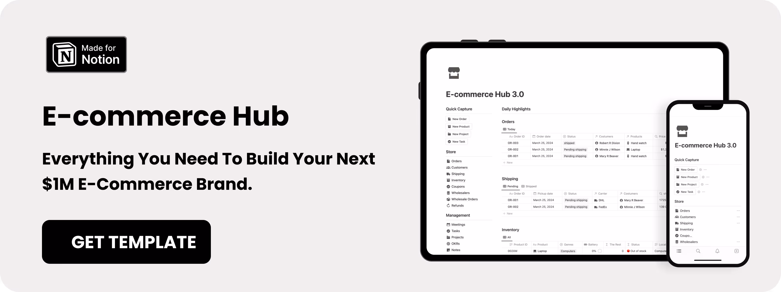 Best Notion E-commerce templates