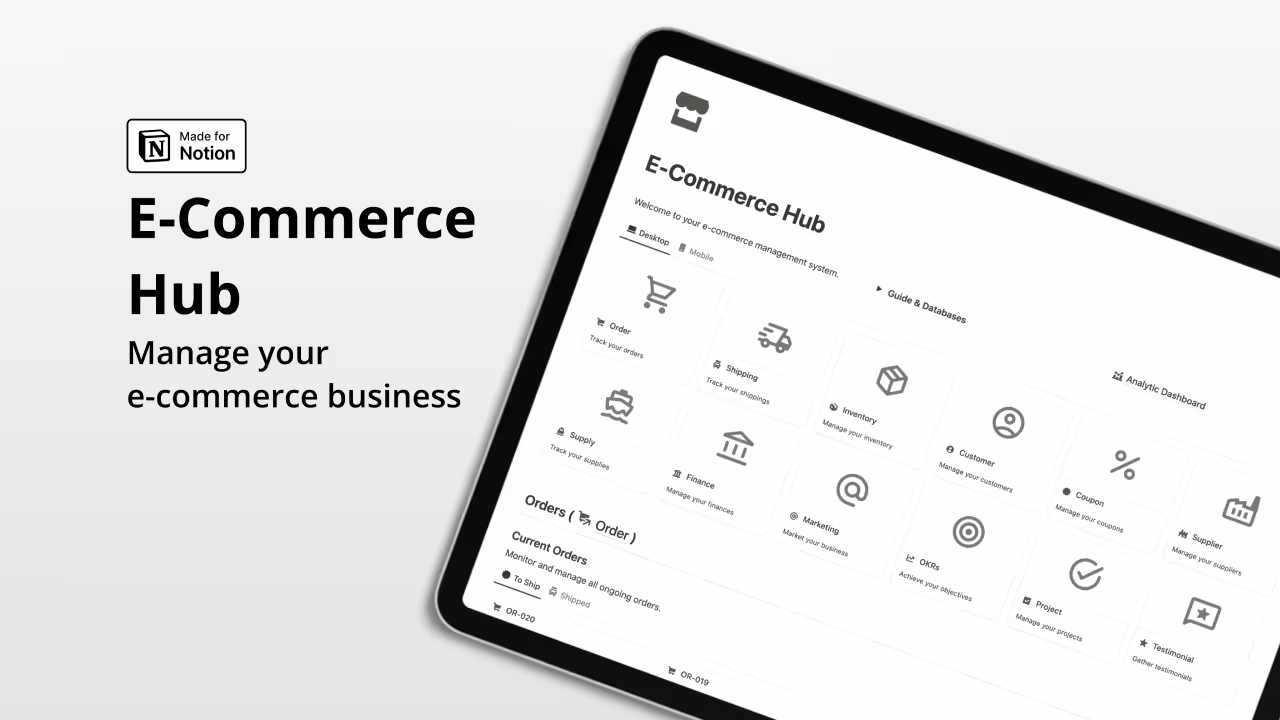 Best Notion E-commerce templates