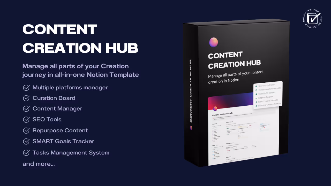Best Notion templates for content creators